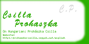 csilla prohaszka business card