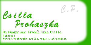 csilla prohaszka business card